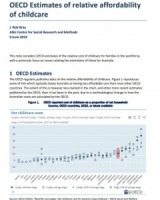 OECD Estimates of relative affordability  of childcare