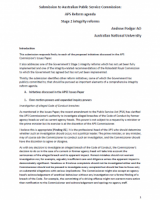 Submission to Australian Public Service Commission: APS Reform agenda, Stage 2 integrity reforms Submission to Australian Public Service Commission: APS Reform agenda, Stage 2 integrity reforms