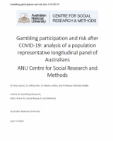 Gambling participation and risk after  COVID-19: analysis of a population  representative longitudinal panel of  Australians